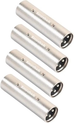 4 Pack 3-Pin XLR Adapter, XLR Male to Male