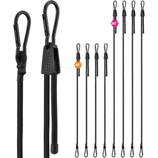 8 Pcs 40" & 80" Adjustable Bungee Cords with Hooks Easy to Adjust Black Bunge...