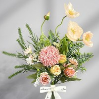 Kunstblumen Strauß Rosa KüNstliche Blumen Seidenblumen Dekoration