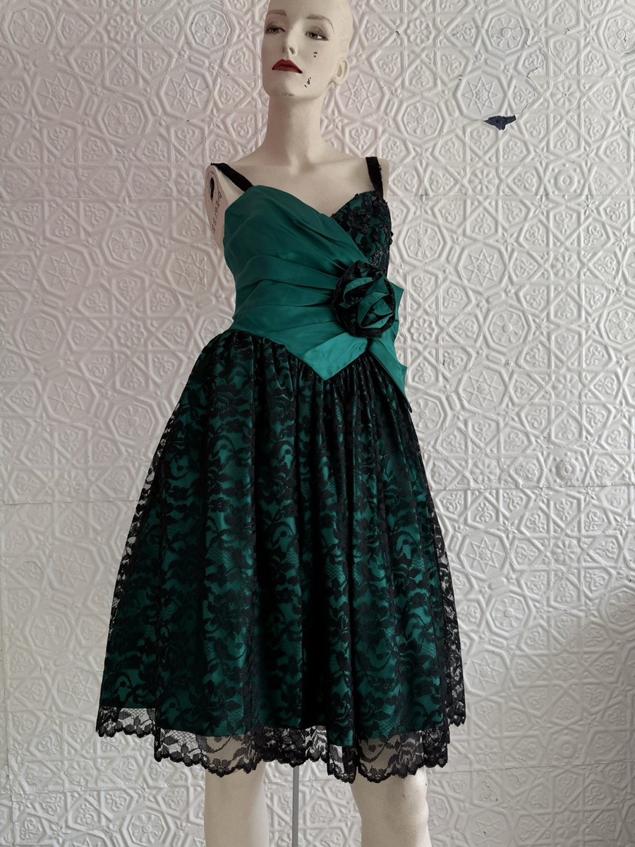 gunne sax dress green Dark Green Eyelash Lace Sweetheart Neck Prom Evening Military Dress main image 1
