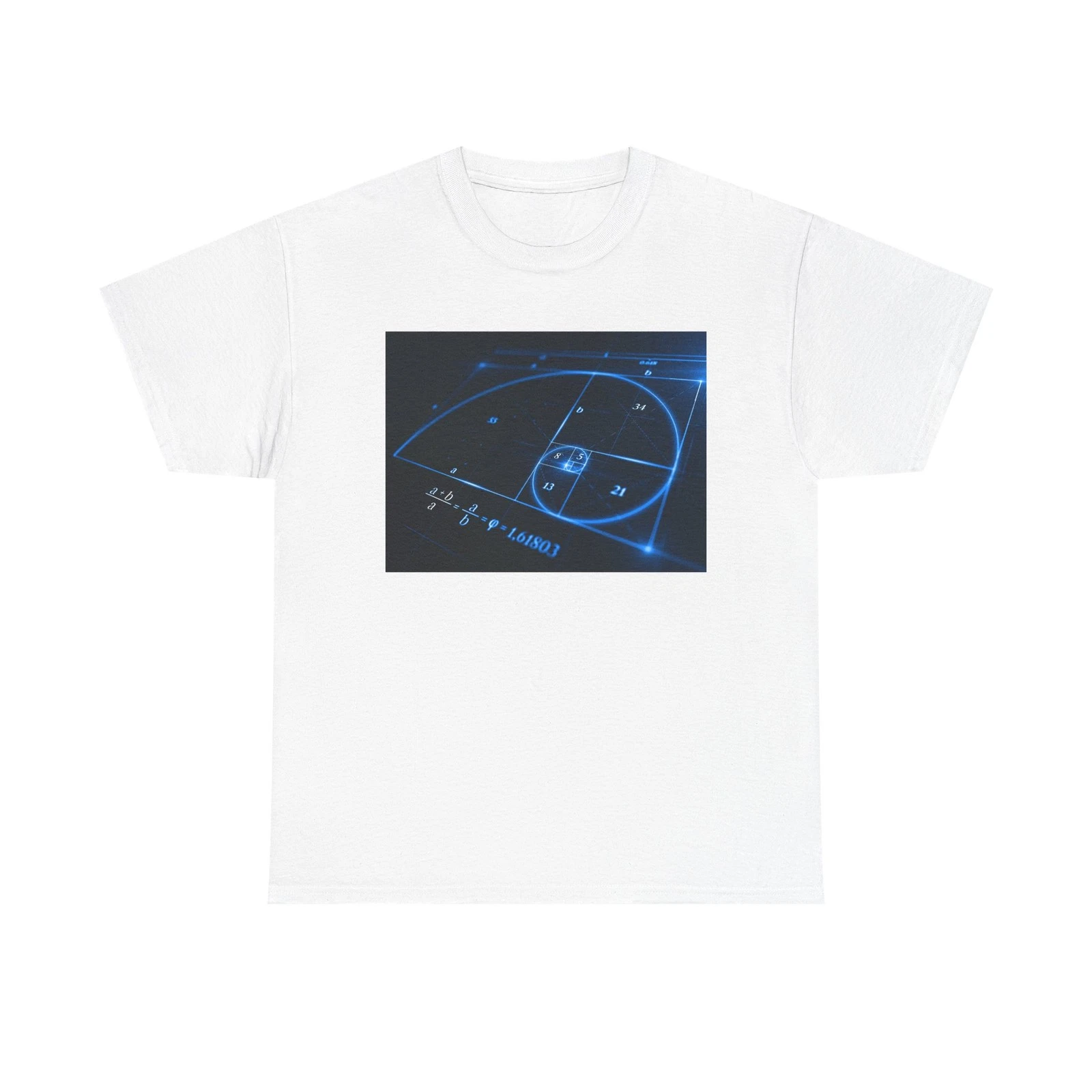 Golden Spiral Fibonacci Diagram T-Shirt | Math Art, Nautilus Geometry