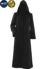 Men's Cosplay Cloak Robe Costume Halloween Tunic Hooded Uniform Medium, Black