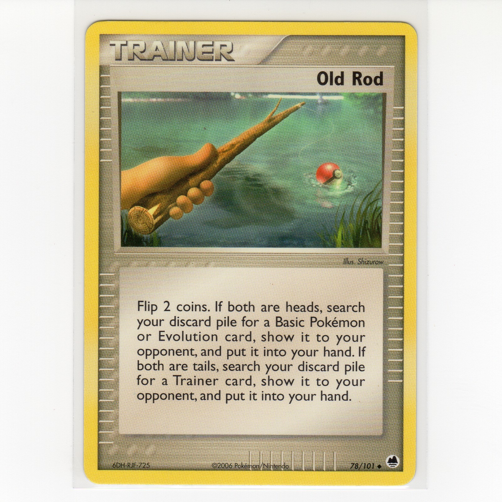 Pokémon TCG Old Rod 78/101 EX Dragon Frontiers Regular Uncommon Card EN-LP 2006