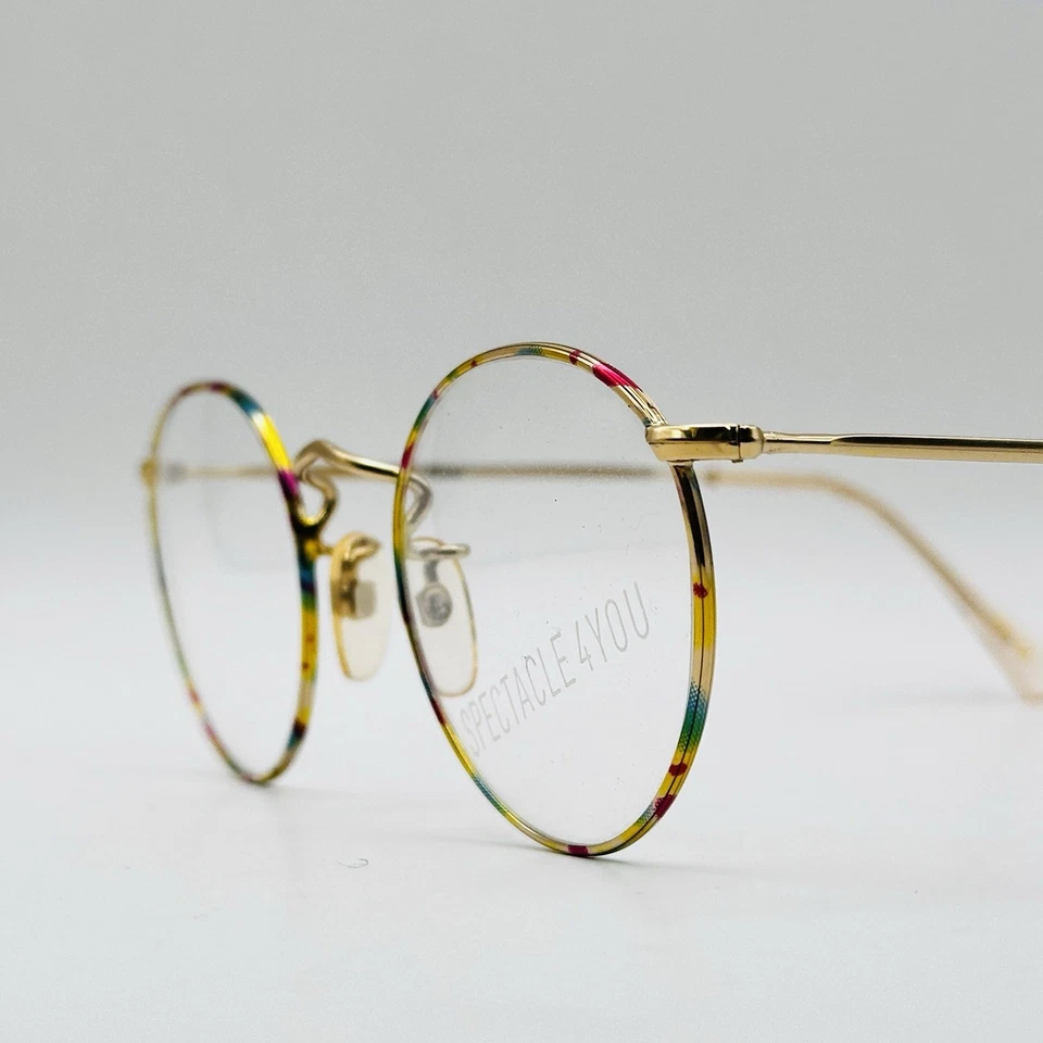 Gafas Panto Mujer Redondas Coloridas Dorado De Colección Años 80 Alemania Nuevo de Lote Antiguo Foto 4 de 4