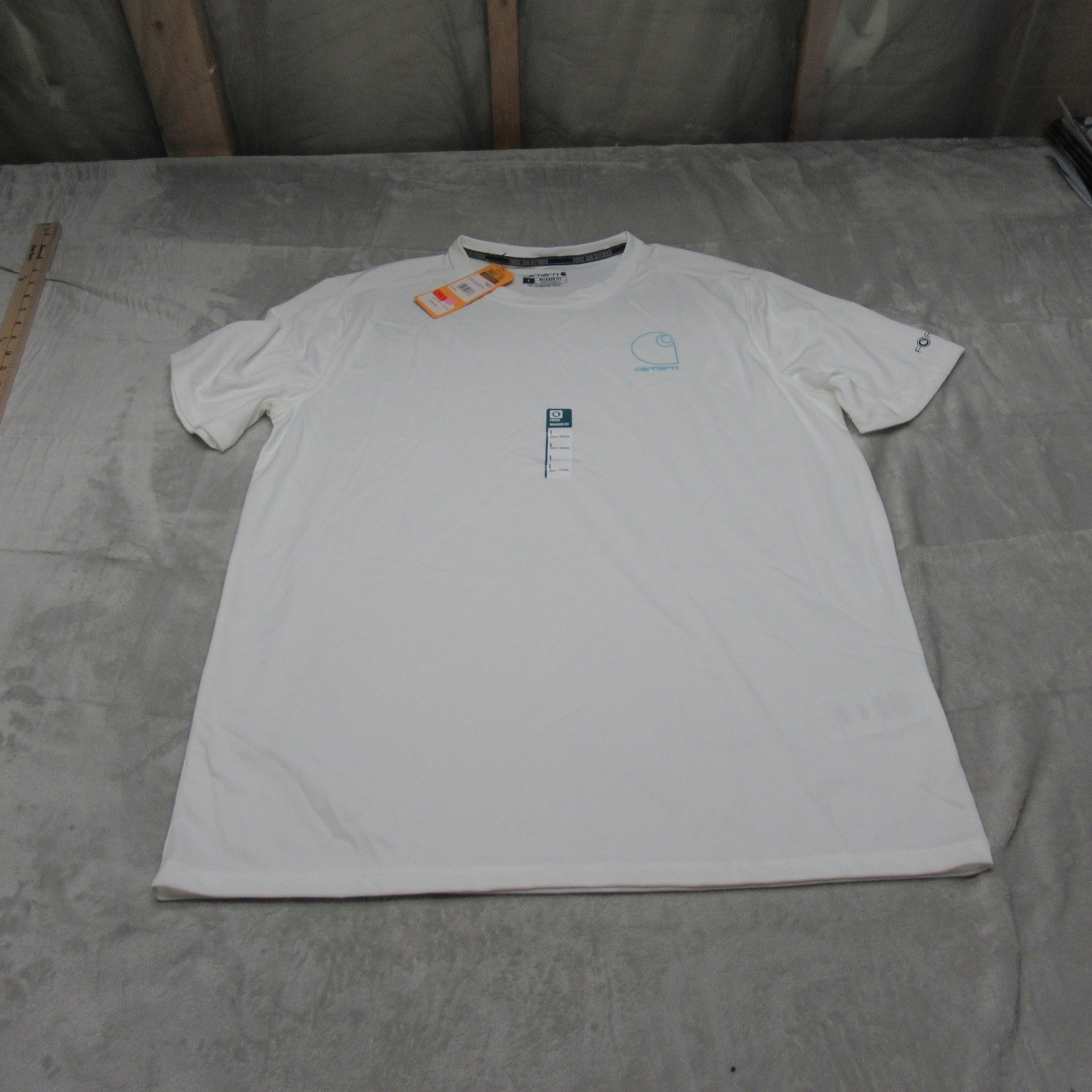 Carhartt Shirt Mens Large White Force Sun Defender Short Sleeve Relaxed $30 NEW