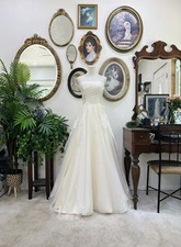 Dreamy Ivory  Blush Corset Wedding Dress   New Without Tags   Size Small