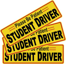 3 Pcs Student Driver Magnet Car Signs Please Be Patient Car Bumper Sticker Decal