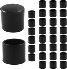 32Pcs Round Black Rubber Furniture Leg Caps, 1/2 Inch 12mm Table Chair Leg Tip