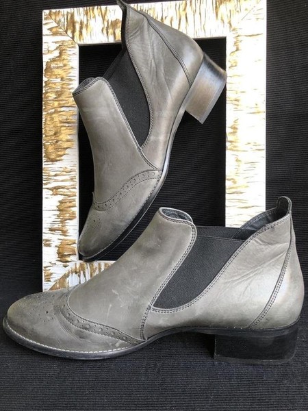 Women Paul Green Boots Grey Leather 41 #C3ML
