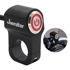 12V 10A Motorcycle Handlebar Switch 1" 25mm CNC Aluminium Alloy Red Light