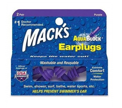 4 BOXES 8 PAIRS Mack's AQUA BLOCK Earplugs Swimming Silicone Ear Plug