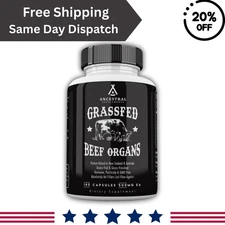 Ancestral Supplements GrassFed Beef Organ Supplement - Non-GMO, 180 Capsules US
