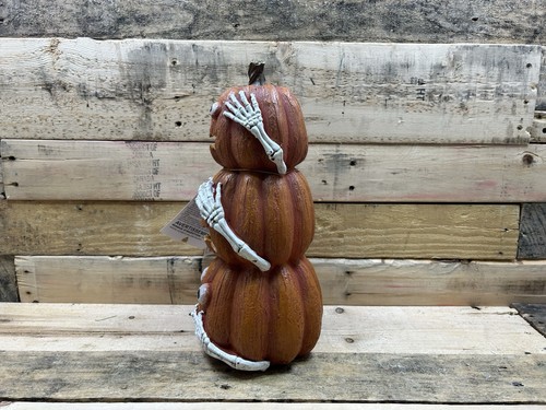 14" Halloween Lights Up Stack Pumpkins "Hear no, See no, Speak no Evil Pumpkin" - Picture 2 of 6