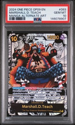 ワンピース カード MARSHALL D. TEACH #093 psa10 PSA 10 2024 One Piece #093 MARSHALL.D.TEACH Manga Alt Art OP09-093
