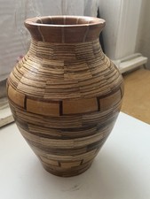 Hand-turned segmented vase,Zebra Wood . Single piece.