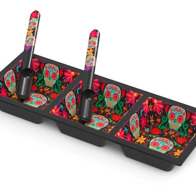 Prepara Three Section Tray + Taco Spoon Set of 2 | Day of The Dead