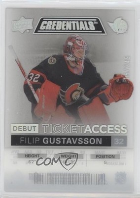 2021-22 Credentials Debut Ticket Access Acetate /249 Filip Gustavsson Rookie RC