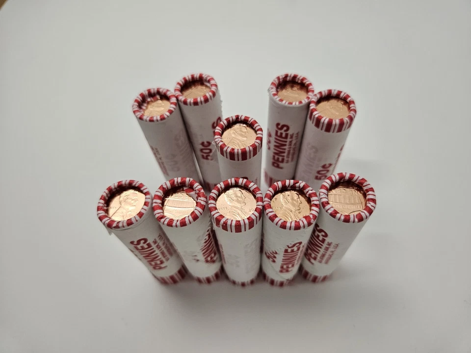 Десять (10) рулонов пенни с изображением Линкольна 2025 D блестяще не бывшие в обращении 500c - Изображение 2 из 2