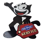 Vintage Chevrolet Porcelain Sign - Service Gas Pump Chevy FELIX Advertising Sign