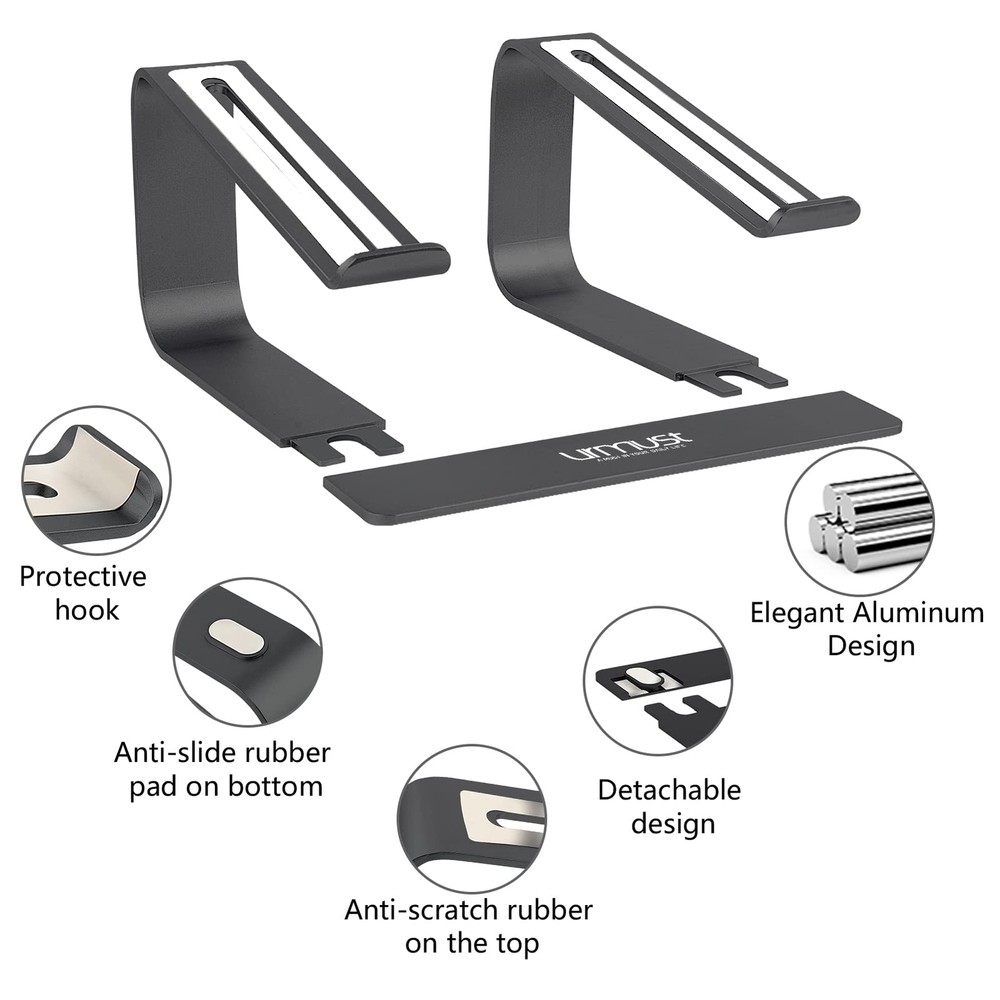 Aluminum Laptop Stand for Desk Ergonomic Riser Holder Notebook Computer Stand