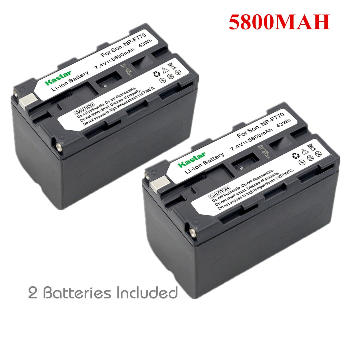 Kastar Battery (2-Pack) Replacement for Sony NP-F970 NP