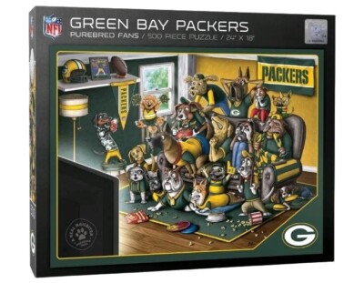 Green Bay Packers Purebred Fans 18''x24'' A Real Nailbiter 500-Piece Puzzle. NEW
