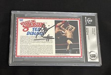 TED DiBIASE WRESTLING SUPERSTARS LJN SIGNED AUTOGRAPHED BIO CARD BECKETT BAS