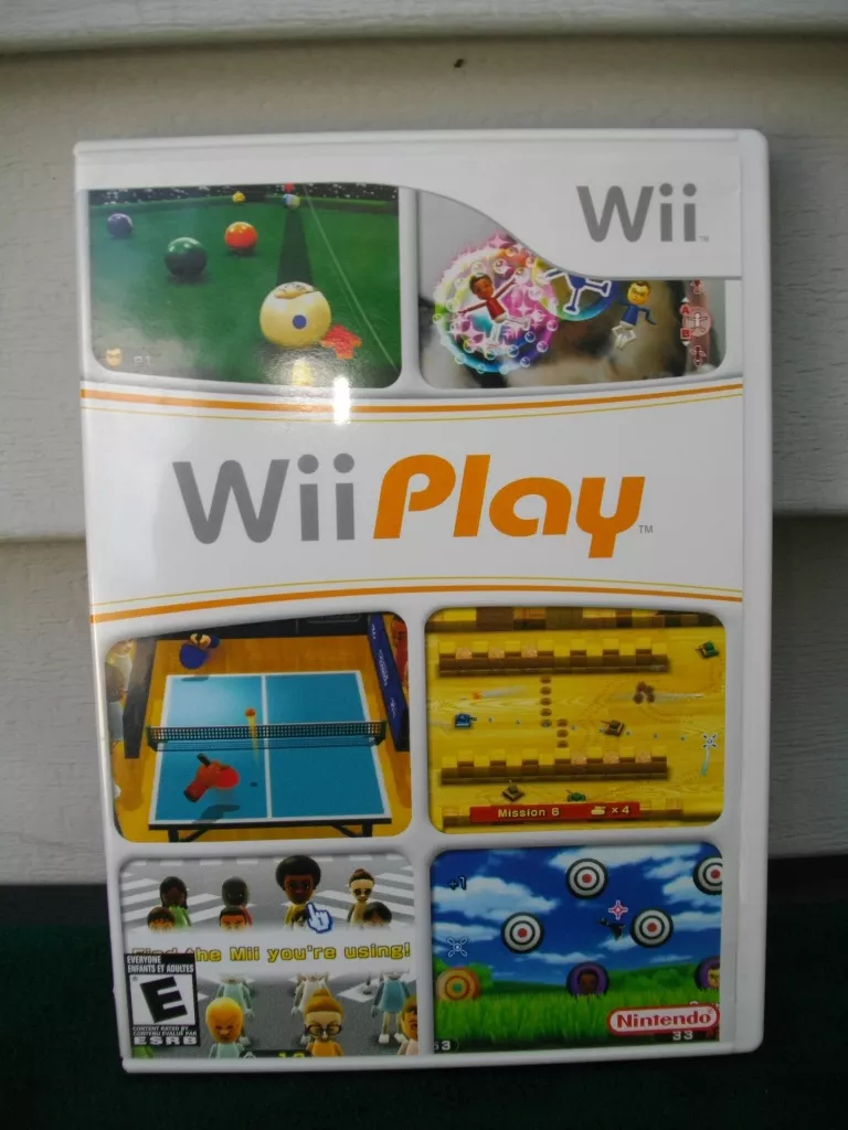 Nintendo Wii Play Billiards Fishing Shooting Range Mii characters