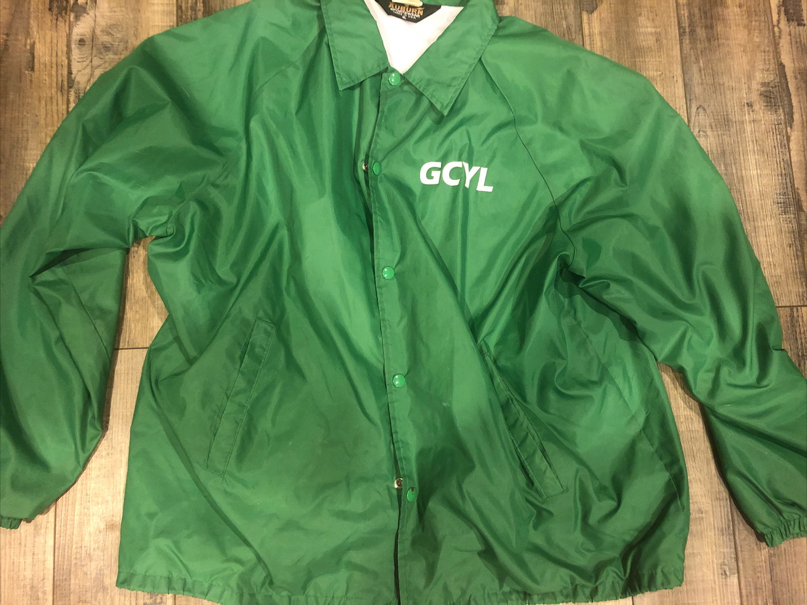 Vintage Auburn Sportswear Green Satin Bomber Jacket M… Gem