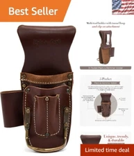 9-Pocket Leather Tool Pouch - Efficient Hammer & Pliers Holder for Professionals