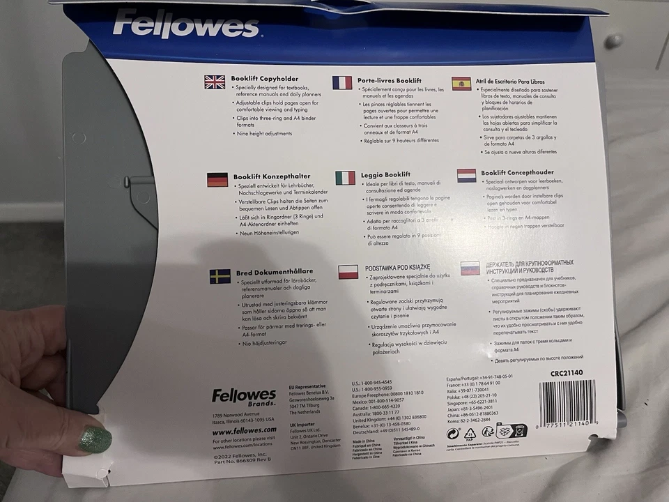 Fellowes Height Adjustable Copyholder / Document / Textbook Holder Stand 21140 - Image 2 of 2