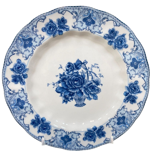 Set of 4 PALATE & PLATE Rose Blue Floral Porcelain 10.5" Salad Dinner