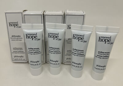 4x Philosophy Renewed Hope Jar Peeling Mousse Exfoliant Mini Travel .24oz = .96