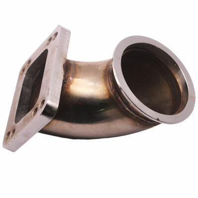3'' 76mm V-band Flange to VERTICAL T3 8 Bolts Flange Elbow Adapter Pipe