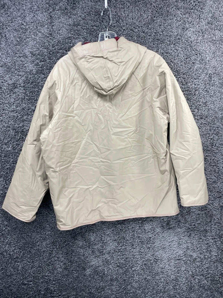 Chaqueta impermeable Head Winds de colección para mujer M tostada forrada a cuadros con capucha botón a presión Foto 2 de 4