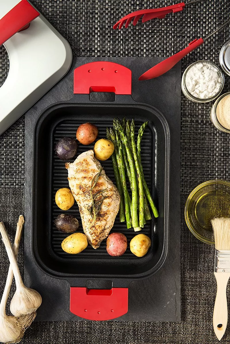 UCHICOOK Steam Grill Metal Cover, Red