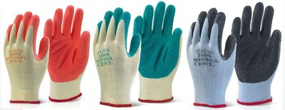 10 x Click 2000 MP1 Grip Handschuh Latex Handfläche beschichtet Builder Grip orange grün