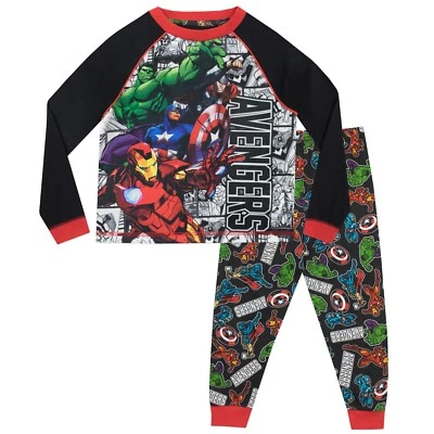 MARVEL Iron Man Thor Hulk Captain America Avengers Schlafanzug Kinder Jungen 3-13 Jahre Pyjama Set