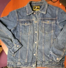 Wyoming Traders Womens Blue Snap Up Concealed Carry Denim Ranch Wear Jacket