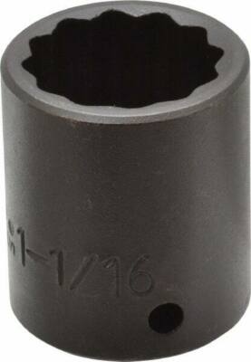 Proto 1/2'' Drive Standard Impact Socket: 12 Points, 1-1/16'' Socket Size