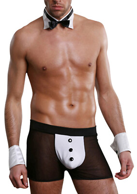 sexy Barkeeper Kellner Ober Herren Kostüm Männer Striptease GoGo  Wäschebeutel