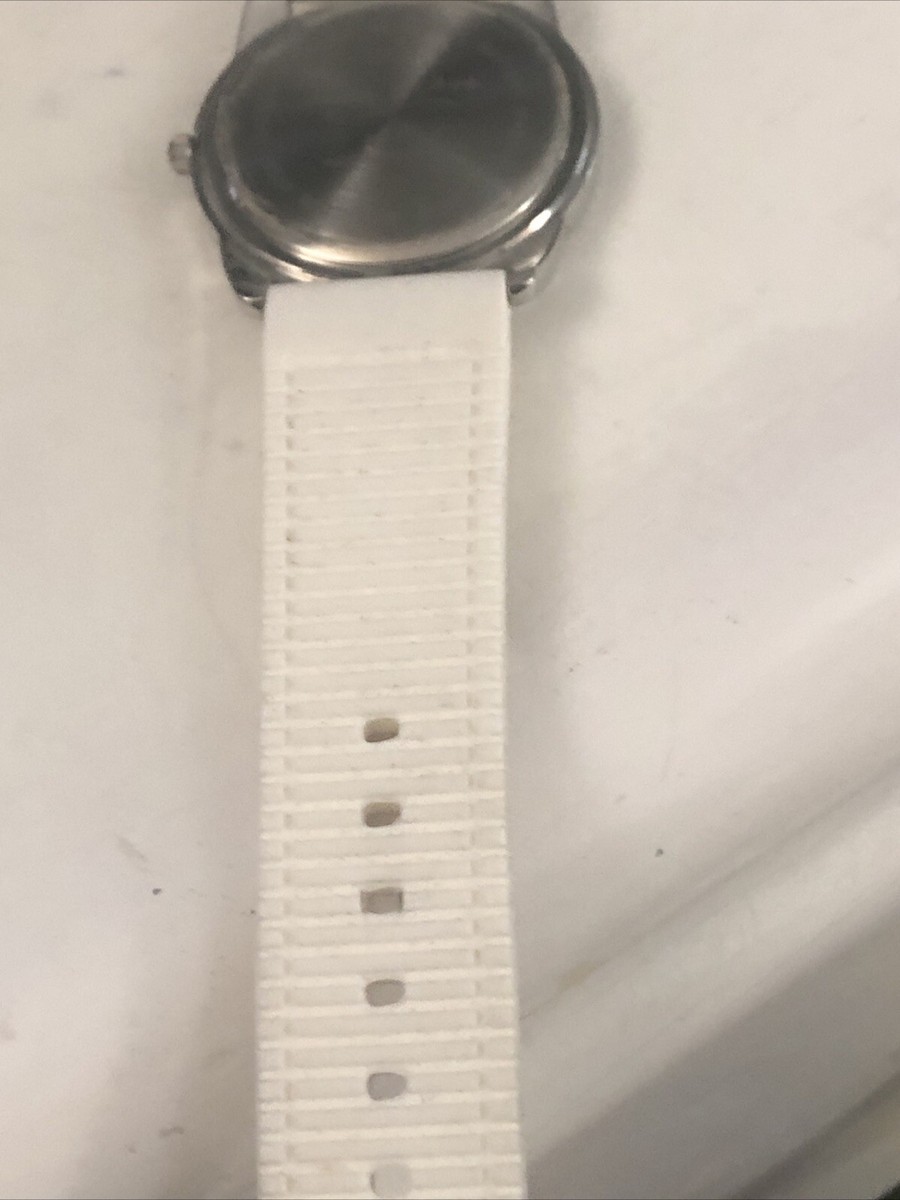 Anna &Ava BOYFRIEND WATCH White Silicone Strap Austrian Crystal Accent EASY READ View 6