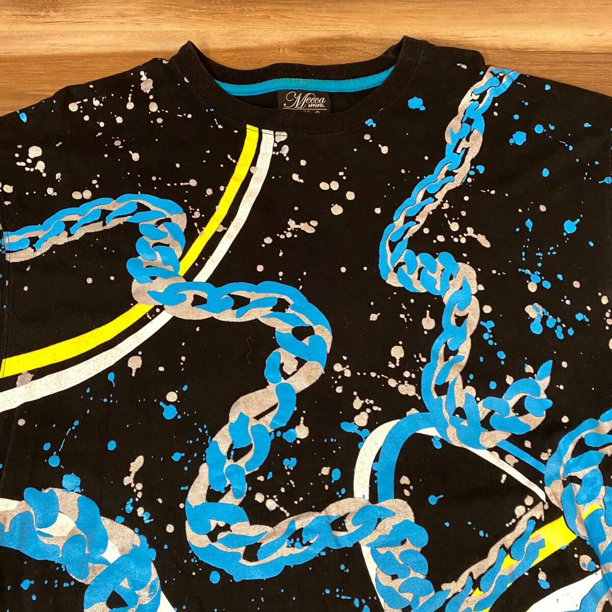 Vintage Mecca Apparel Shirt Mens Large Paint All Over Vintage Mecca Apparel Shirt Mens Large Paint All Over