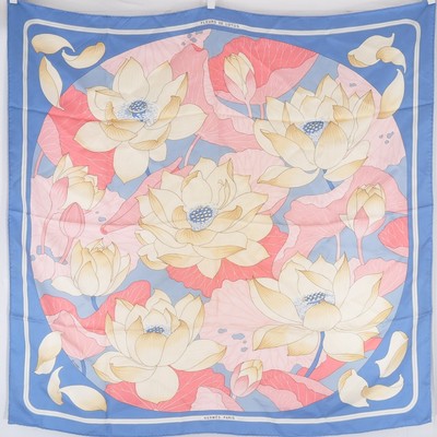 Hermes Scarf Carre 90 Fleurs de Lotus Silk 100% France Vintage | eBay 