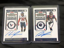 2019 contenders football lonnie johnson jr rookie ticket auto 2 card lot