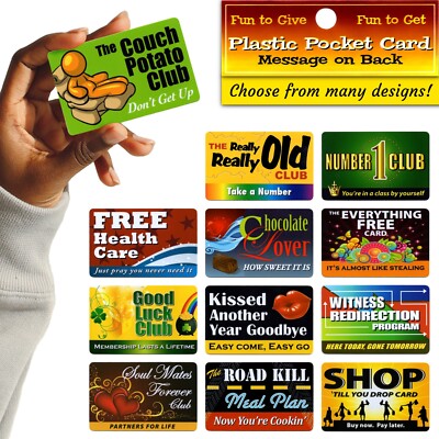 NOVELTY CARDS SETS Funny Plastic Pocket Fake Joke Gifts Gag Prank Bulk  Wholesale