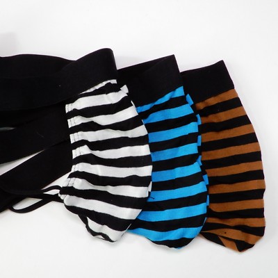 K522C Mens String Thong T-back Pouch Striped Poly Cotton Spandex Jersey