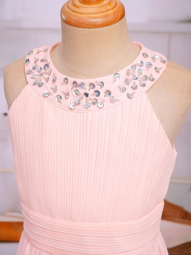 Girls Chiffon Maxi Dress Ball Gown Pageant Prom Long Dress Bridesmaid Dress - Picture 23 of 65