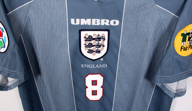 1996 ENGLAND Away S/S No.8 GASCOIGNE UMBRO EURO 96 FA 96-97 1996 ENGLAND Away S/S No.8 GASCOIGNE UMBRO EURO 96 FA 96-97