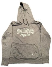Women’s Under Armour UC Davis Aggies Gray Hoodie Sweatshirt S UW1578 Cal Thumb